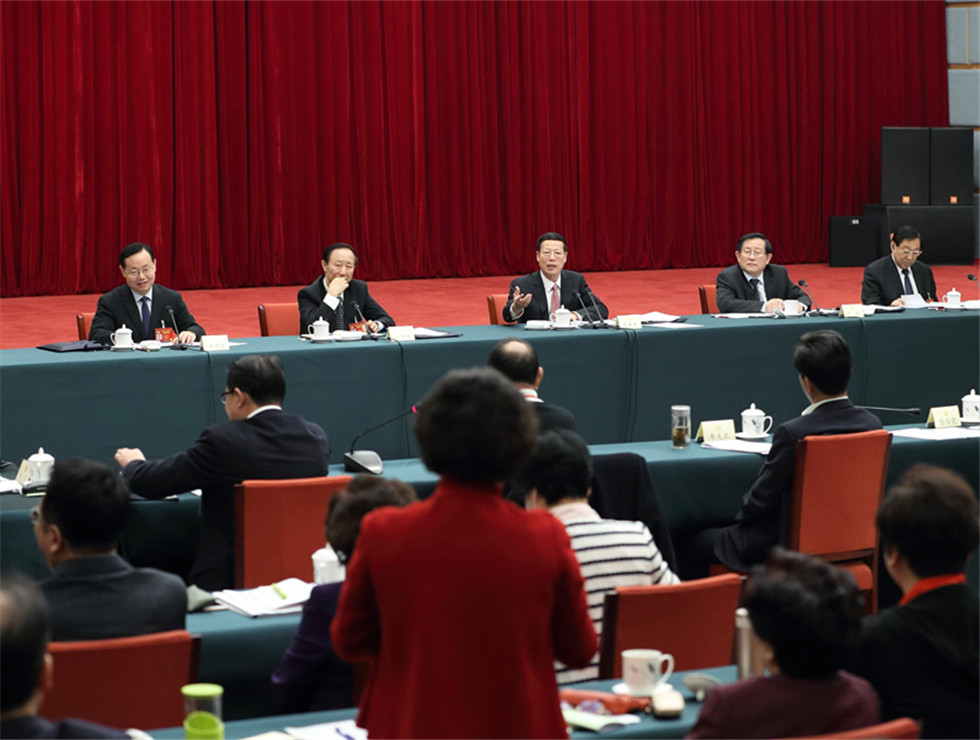 張高麗看望致公、僑聯(lián)、對外友好界委員并參加討論