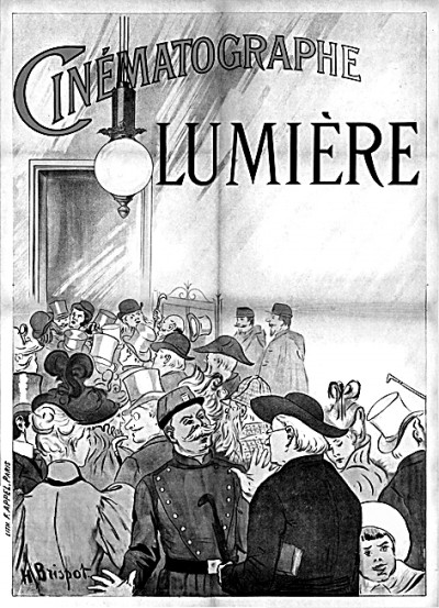 繪于1896年的海報顯示了早期巴黎電影放映的盛況。資料圖片