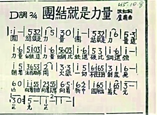 1945年10月，歌曲《團結就是力量》發(fā)表在《晉察冀日報》上。資料照片